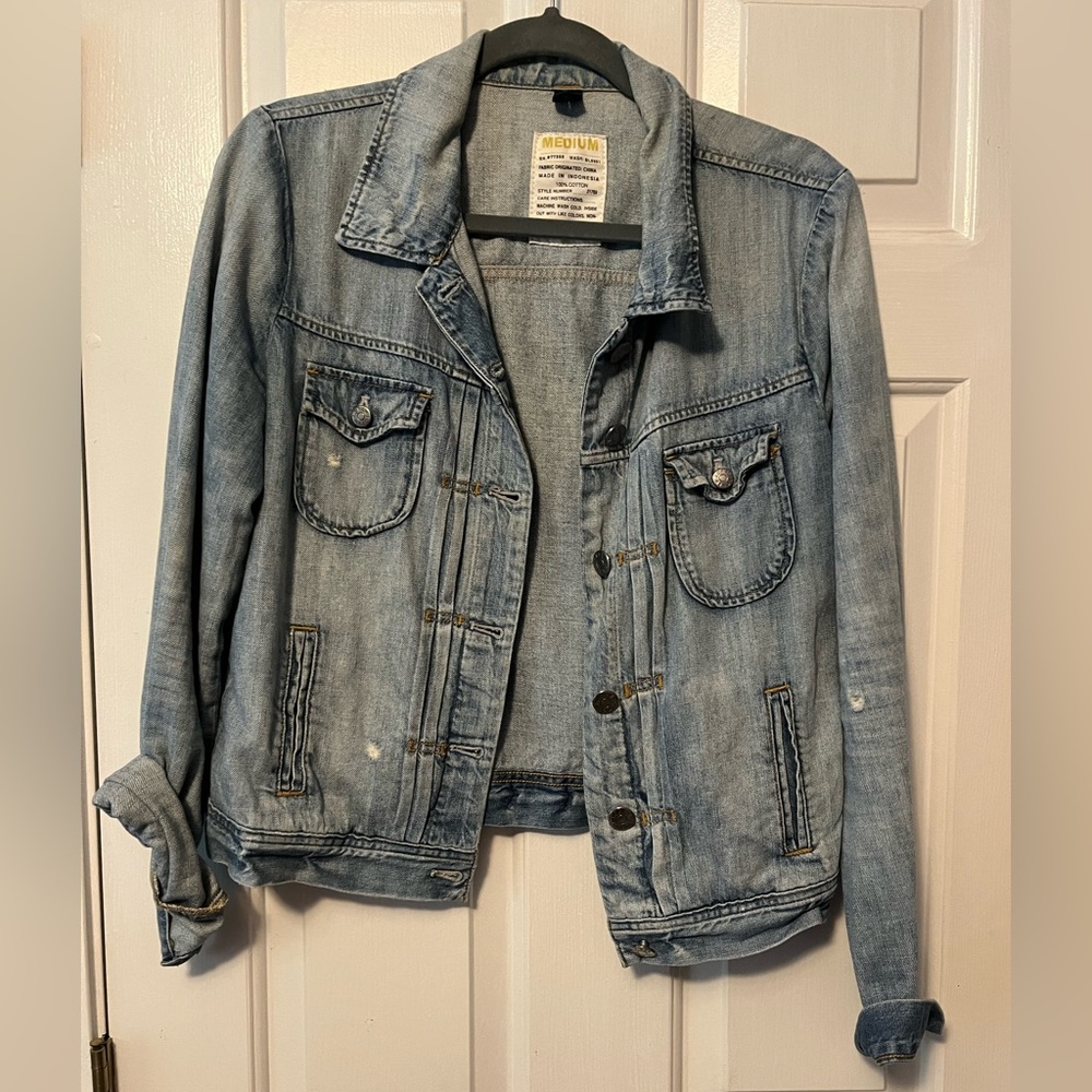 J. Crew Factory Distressed Denim Jacket
